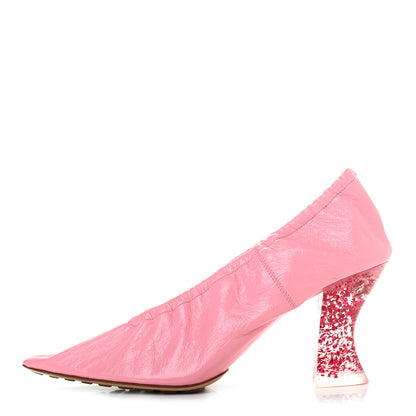 Bottega Veneta Crushed Nappa Glitter Plexiglass Almond Pumps 39 Blossom 2 of 14
