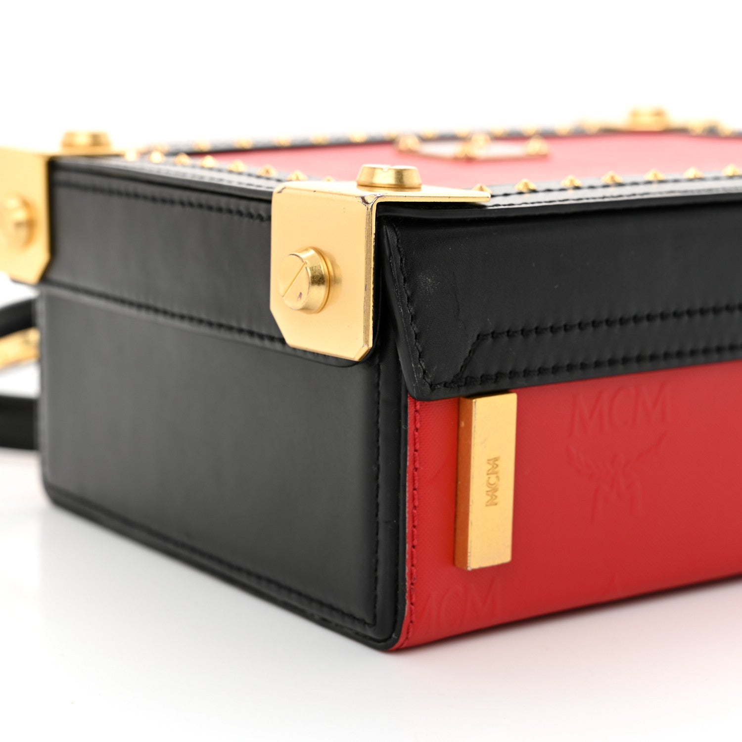 MCM Odeon Calfskin Small Berlin Crossbody Red 9 of 11