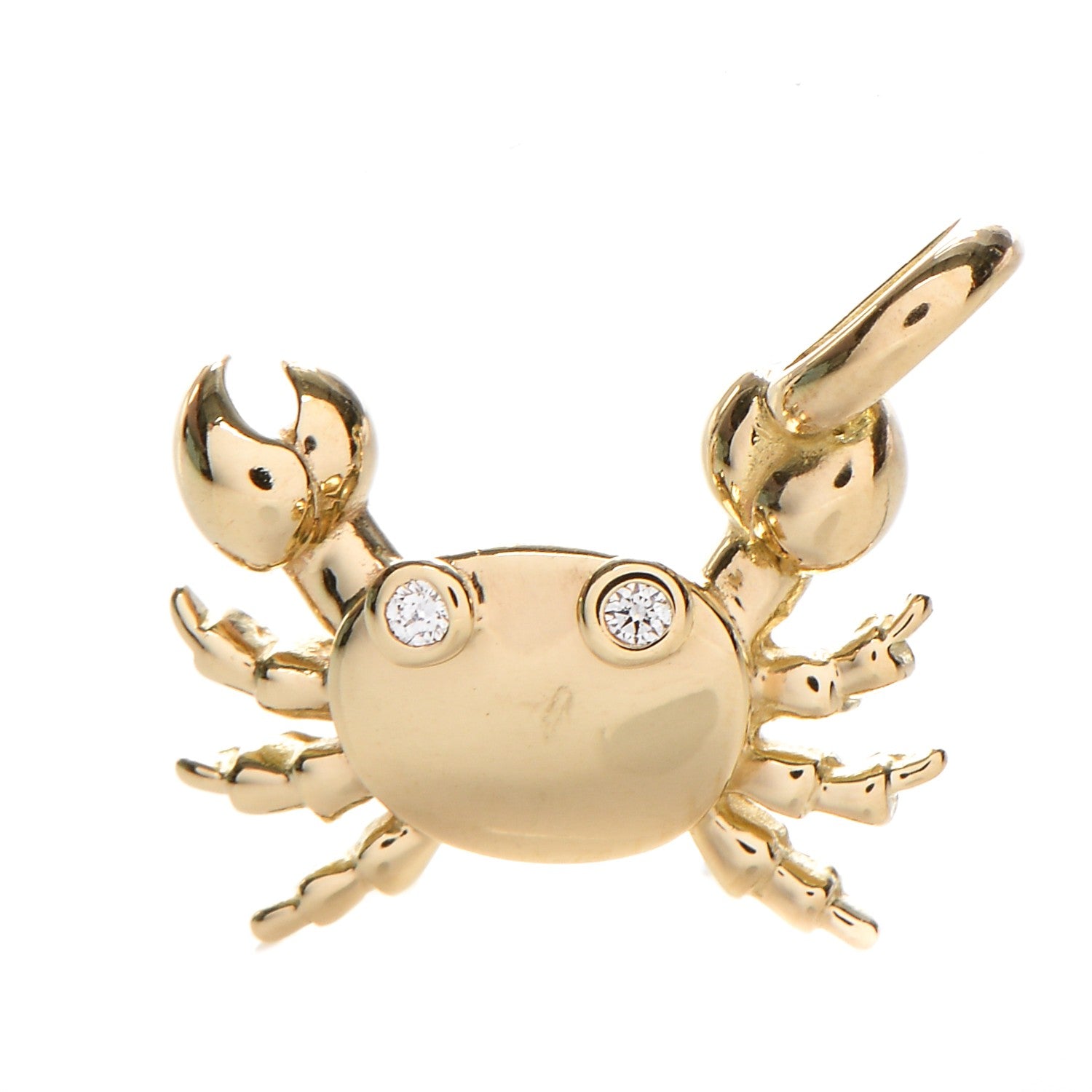 Tiffany 18K Yellow Gold Diamond Crab Charm Pendant 1 of 4