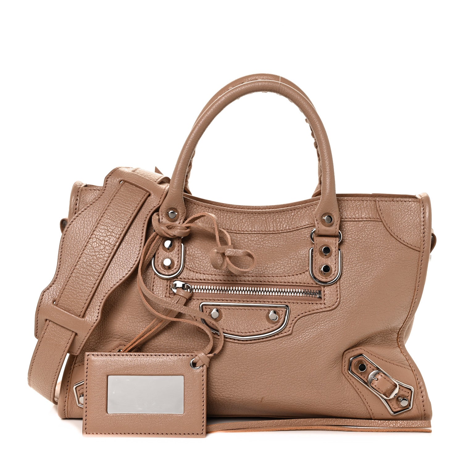 Balenciaga Shiny Goatskin Silver Metallic Edge Hardware S City Rose Des Sables 1 of 8