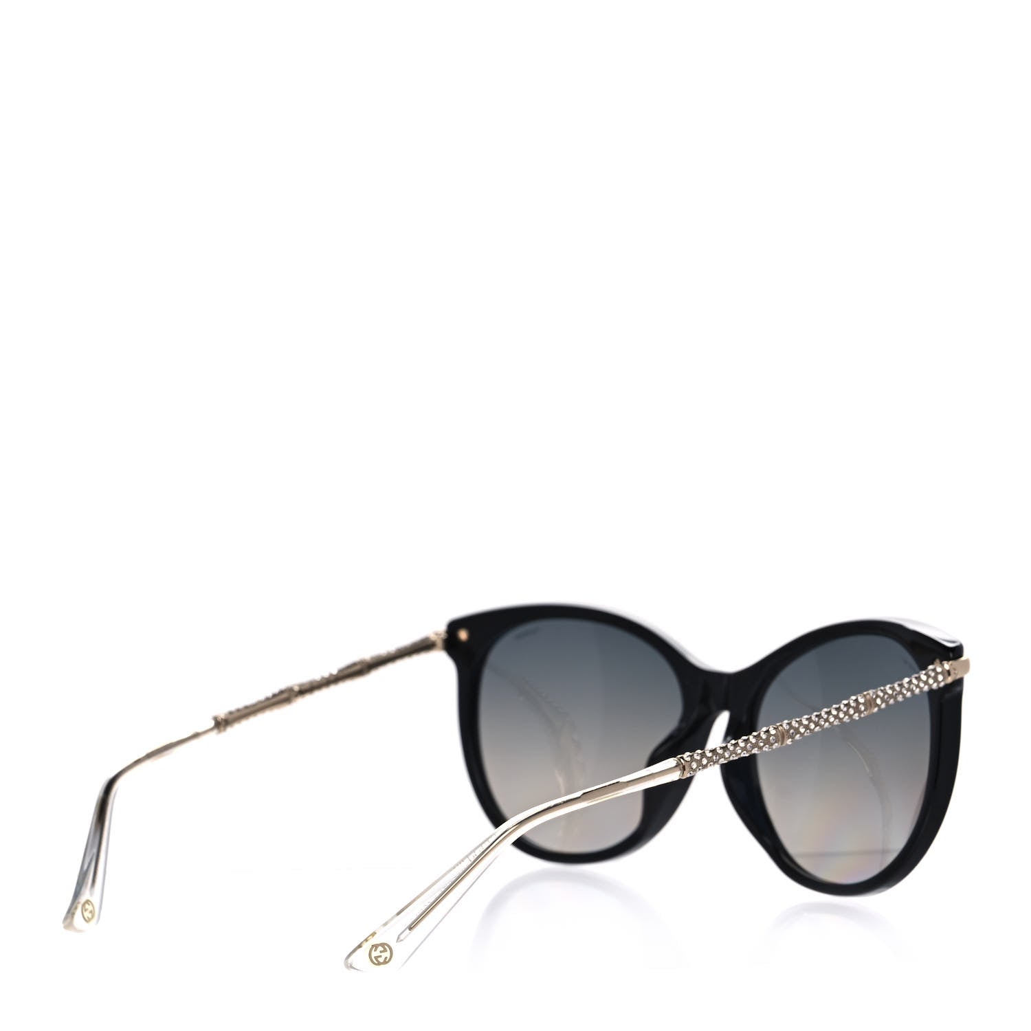 Gucci Crystal Bamboo Cat Eye GG3777 Sunglasses Black Gold 4 of 10