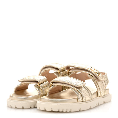 Christian Dior Laminated Sheepskin Cannage Dioract Sandals 38 Pale Gold 4 of 12