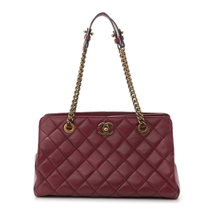 Chanel Calfskin Quilted Small Perfect Edge Tote Burgundy 1 of 14