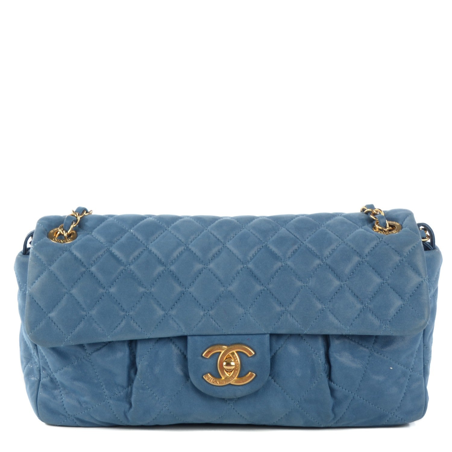 Chanel Iridescent Calfskin Quilted Large Chic Quilt Flap Blue 1 of 8