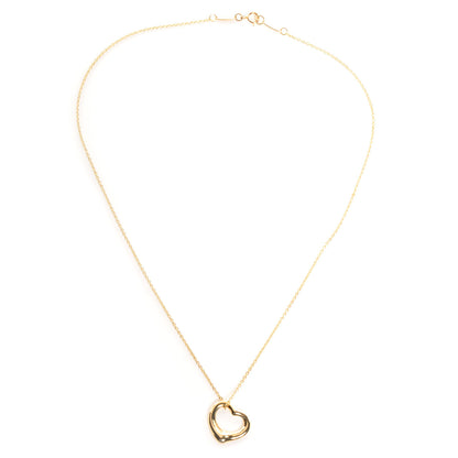 Tiffany Elsa Peretti 18K Yellow Gold Small Open Heart Pendant Necklace 3 of 10