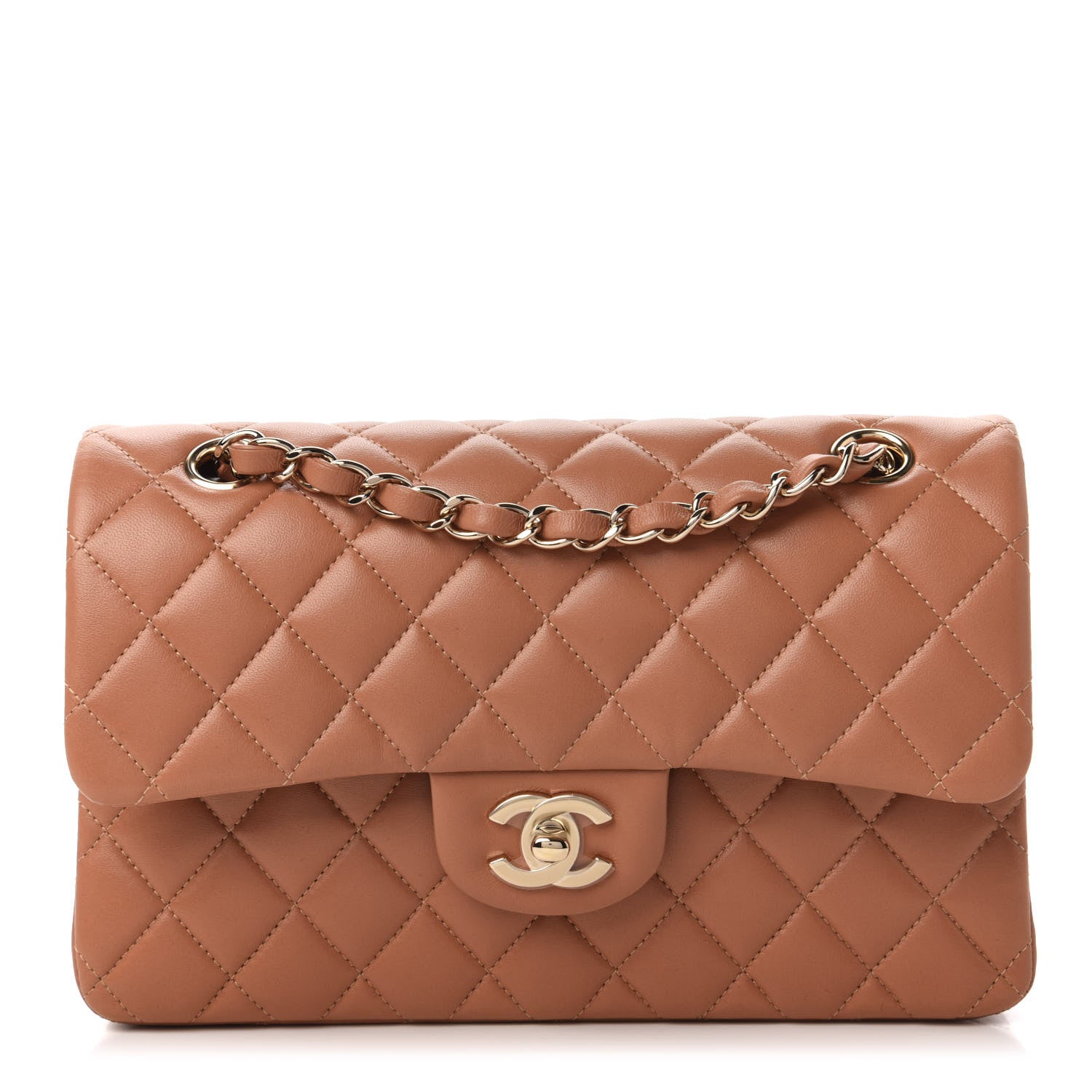 Chanel Lambskin Quilted Small Double Flap Brown 1 of 11