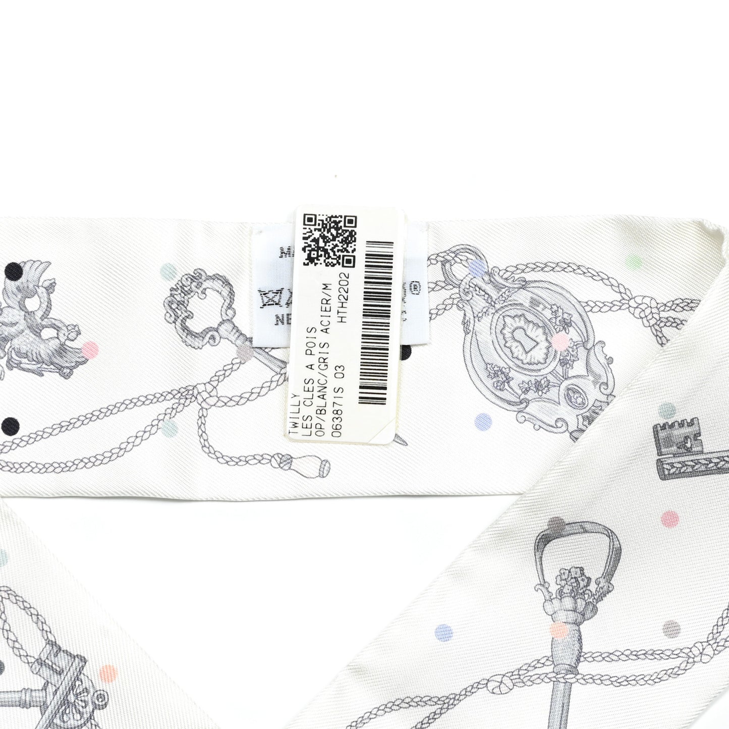 Silk Les Cles A Pois Twilly White Gris Acier