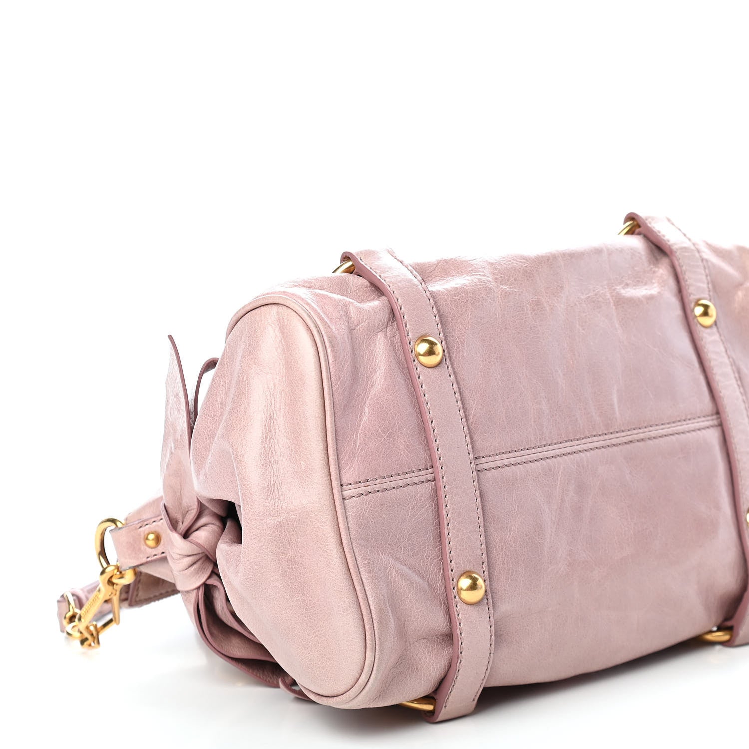 Miu Miu Vitello Lux Mini Bow Bag Cipria 7 of 8