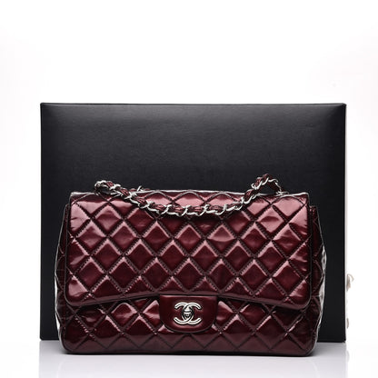 Chanel Patent Quilted Jumbo Single Flap Bordeaux 9 of 9