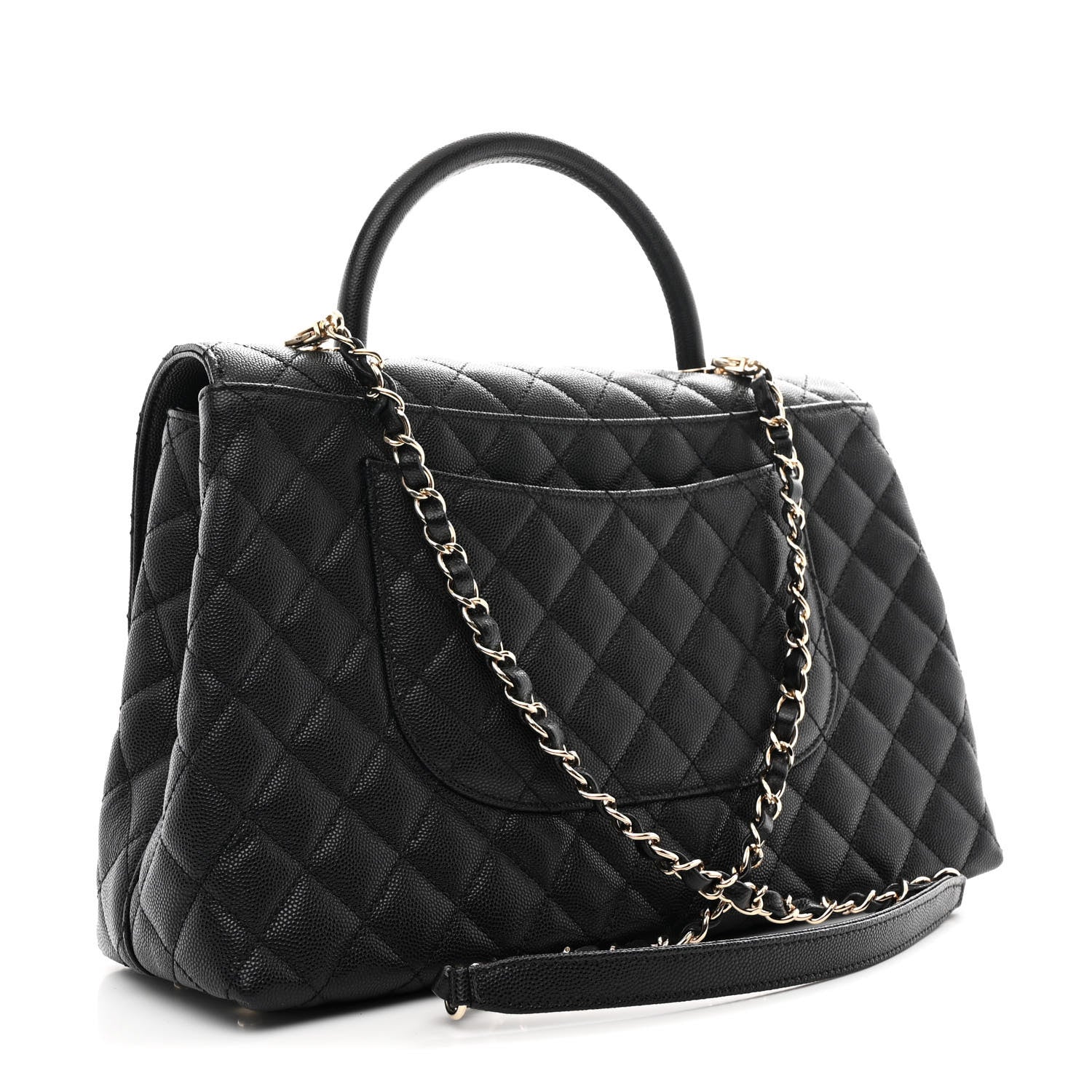 Chanel Caviar Quilted Medium Coco Handle Flap Black 3 of 12