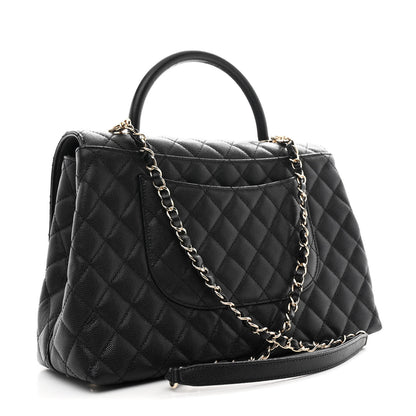 Chanel Caviar Quilted Medium Coco Handle Flap Black 3 of 12