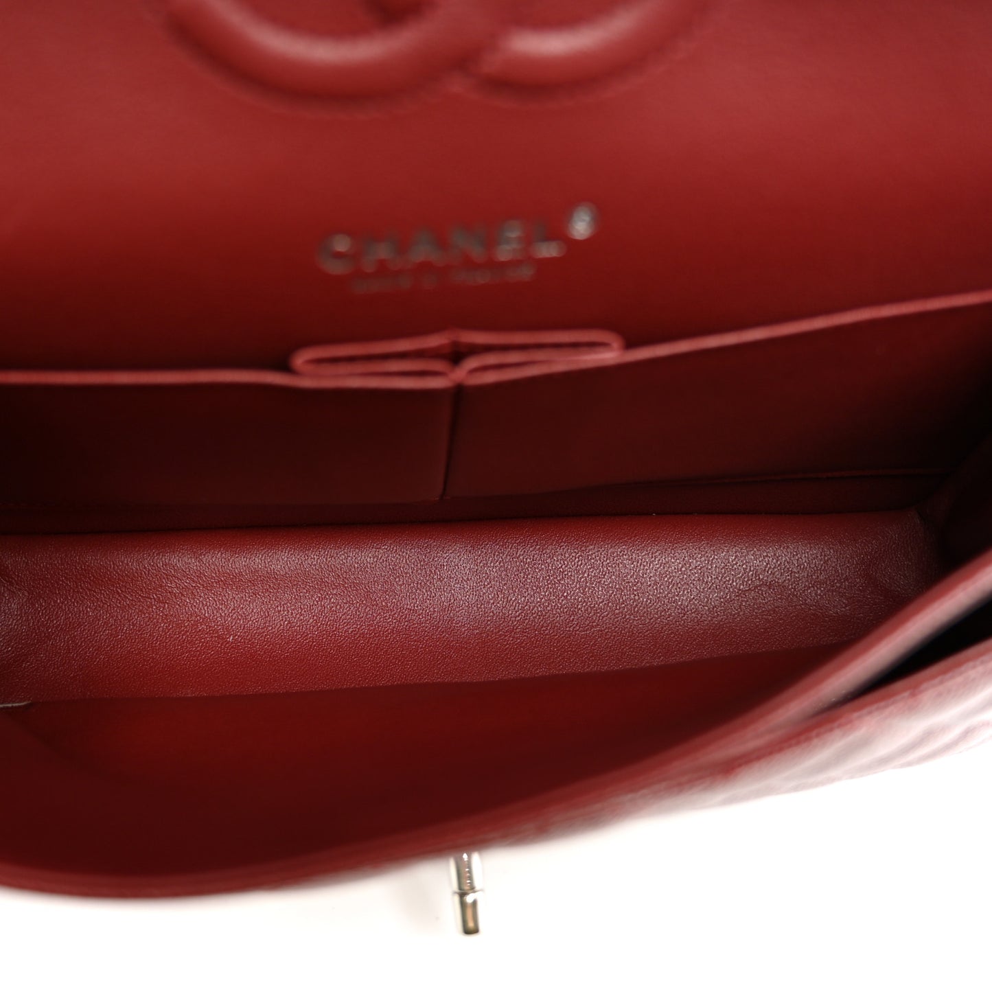Caviar Quilted Medium Double Flap Burgundy