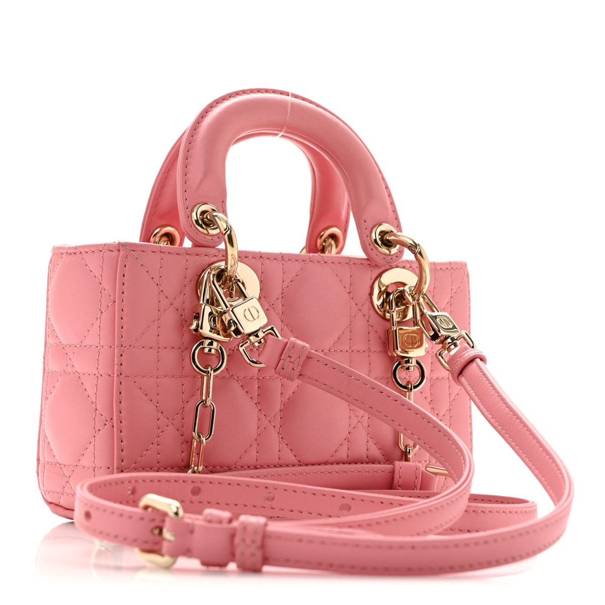 Lambskin Cannage Micro Lady D-Joy Pink
