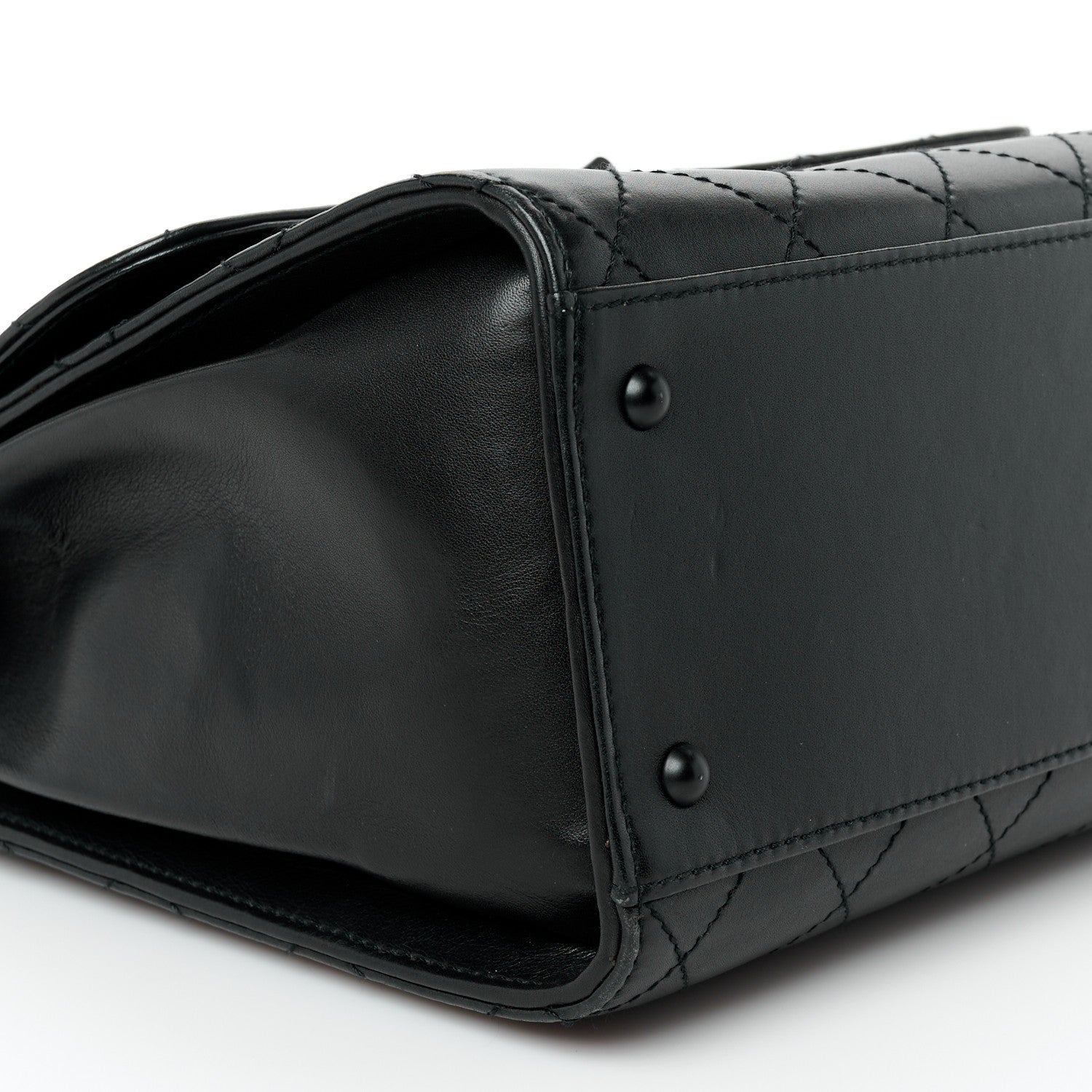Chanel Calfskin Diamond Stitched Flap Shoulder Bag Black 10 of 11