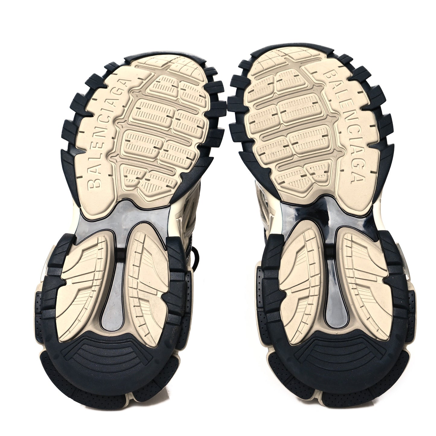 Rubber Mesh Bi-Color Mens Track.2 Open Sneakers 40 Beige Black