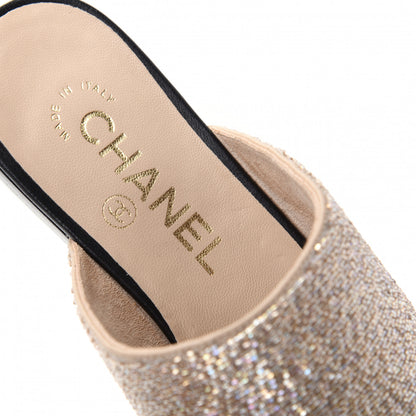 Chanel Pearl Embroidery CC Mules 35.5 Beige Black 8 of 12
