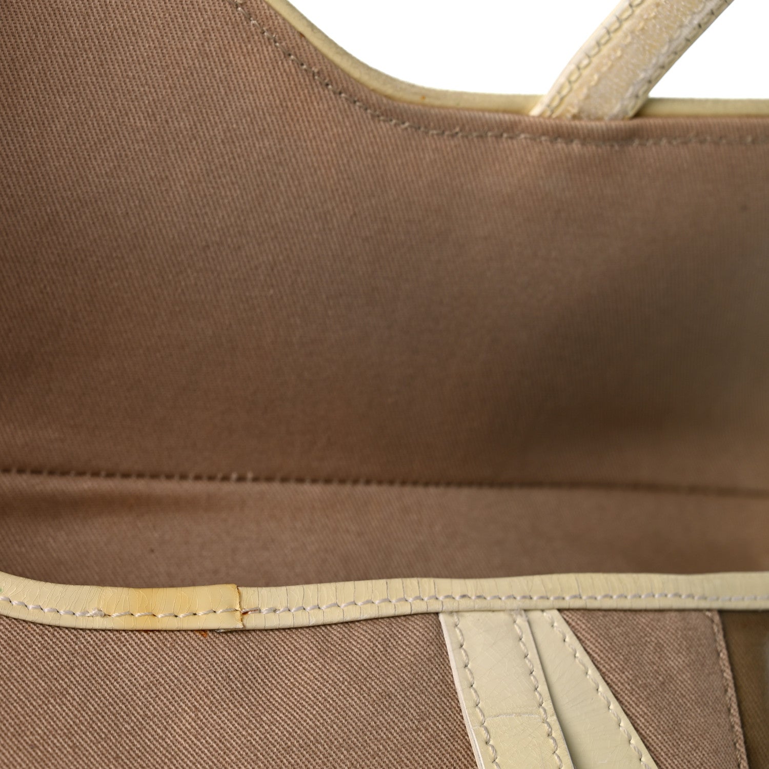Christian Dior Canvas Patent Calfskin Saddle Bag Beige 11 of 14