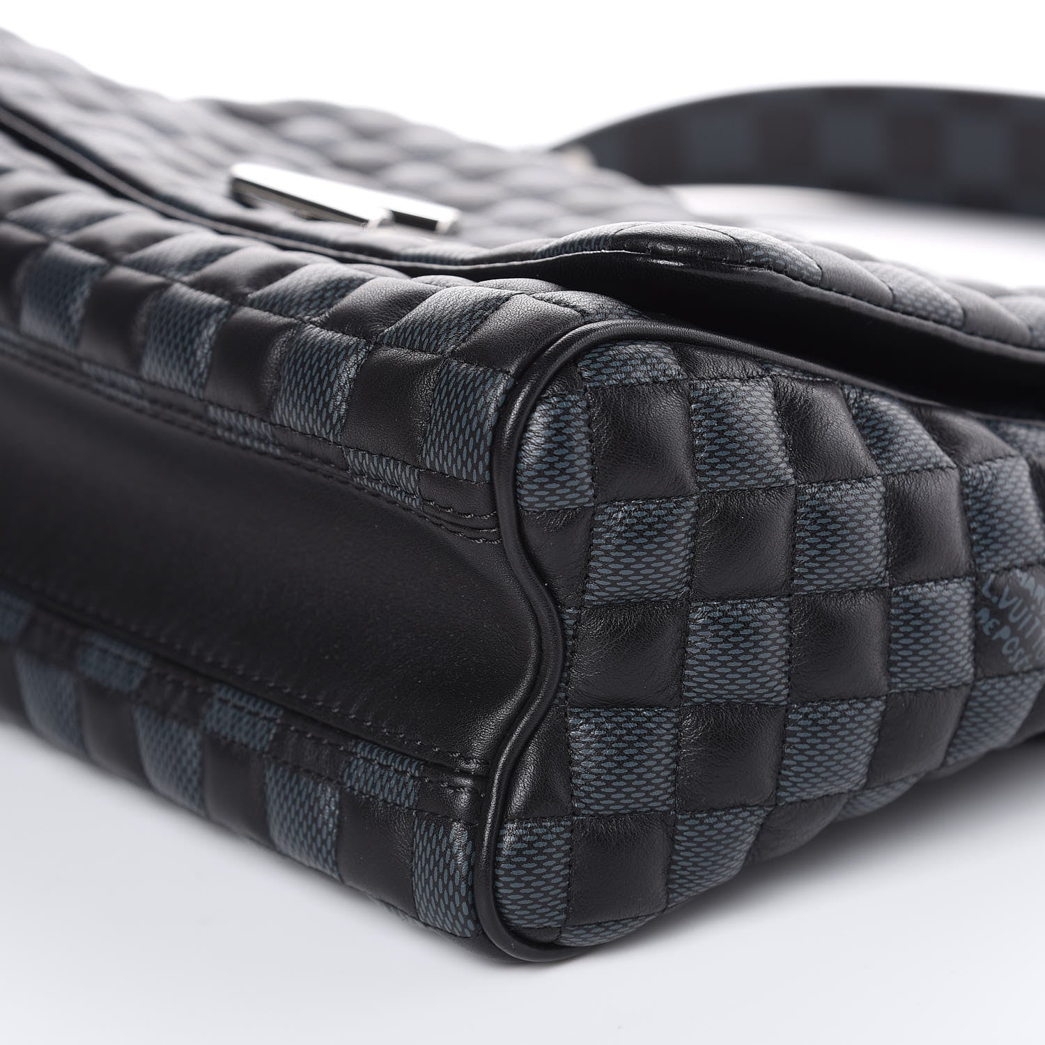 Louis Vuitton Calfskin Quilted Damier Twist MM Black Anthracite 8 of 10