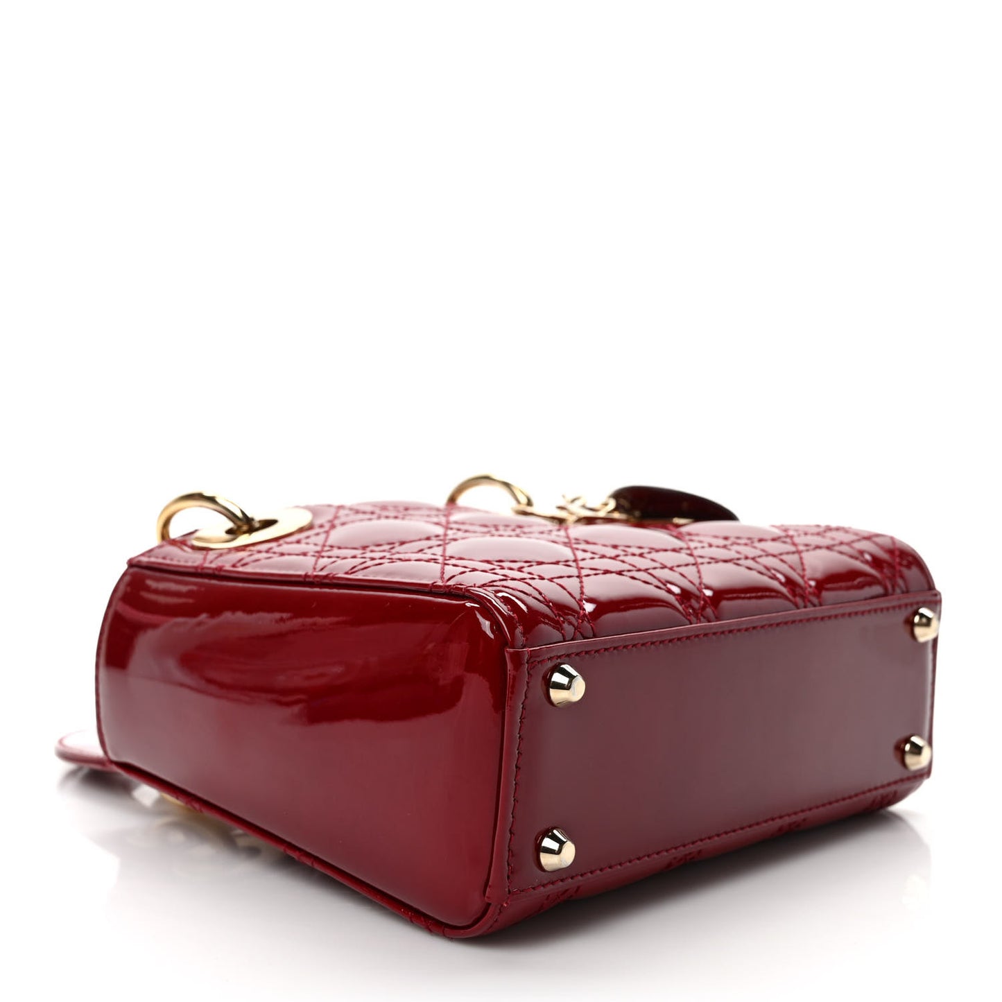 Patent Cannage Mini Lady Dior Red