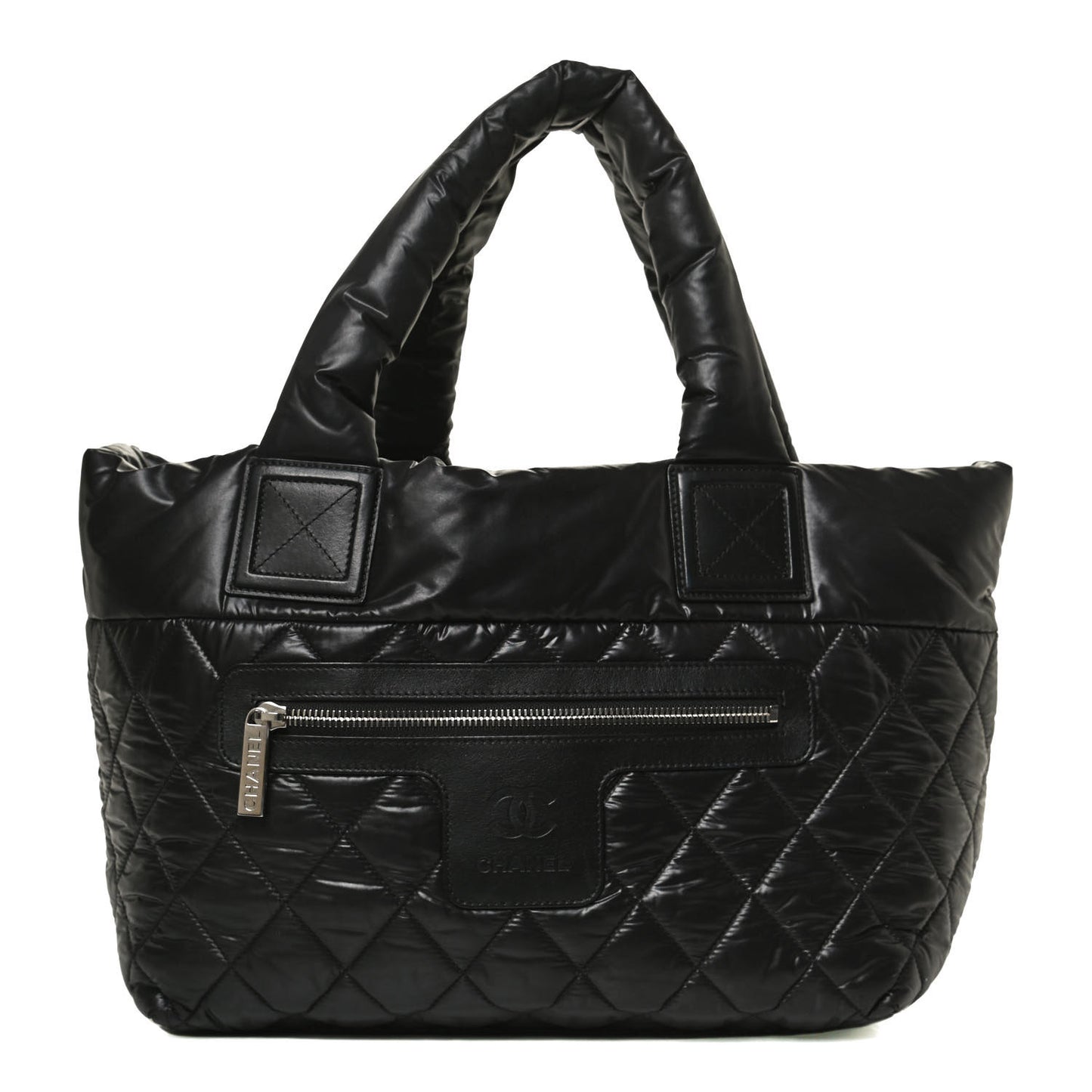 Nylon Quilted Small Coco Cocoon Tote Black