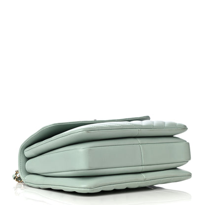 Chanel Lambskin Chevron Quilted Small Trendy CC Dual Handle Flap Bag Light Green 6 of 19