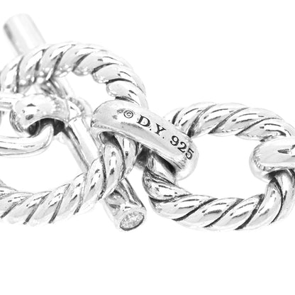 David Yurman Sterling Silver Diamond 12.5mm Cushion Link Bracelet 3 of 3