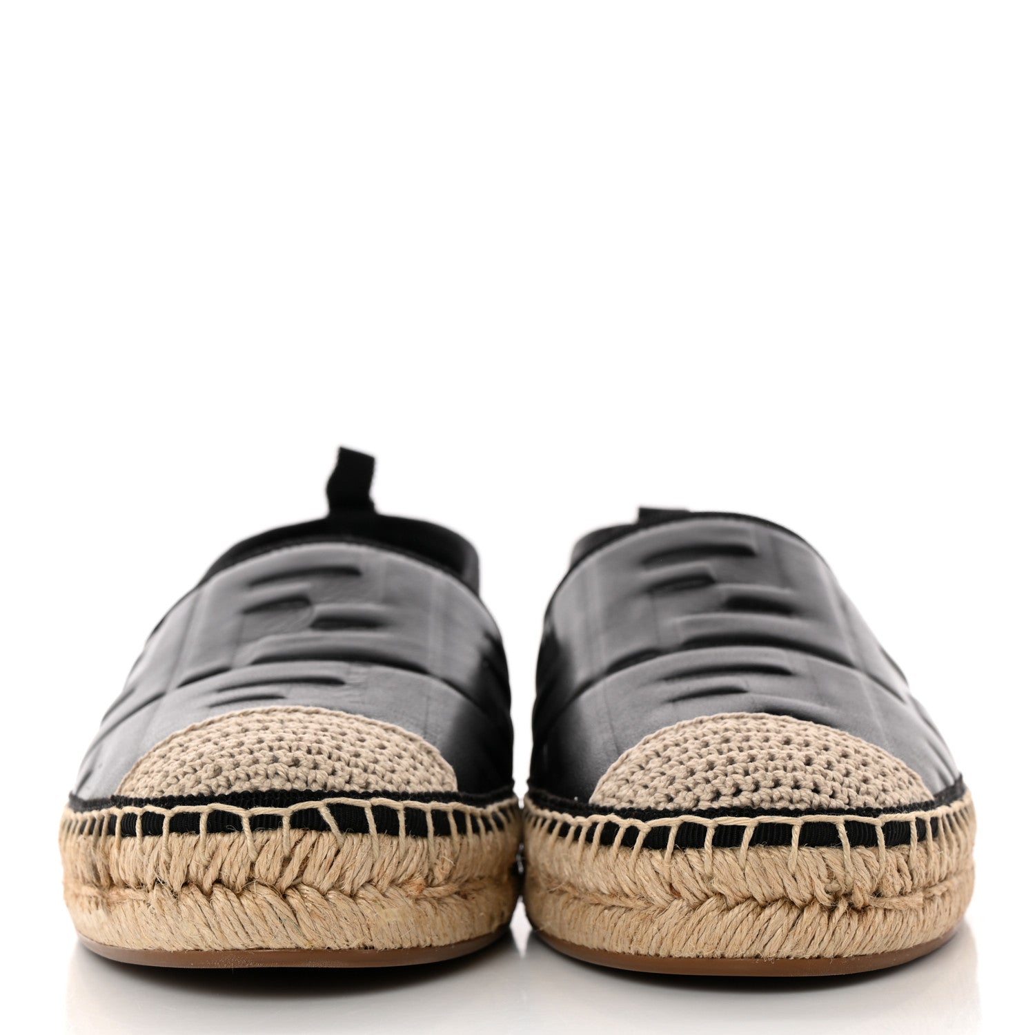Fendi Nappa FF Embossed Espadrilles 41 Black 2 of 11