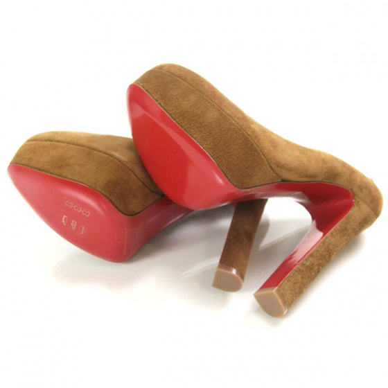 Christian Louboutin Suede Bibi 140 Pumps 38.5 Camel 5 of 7