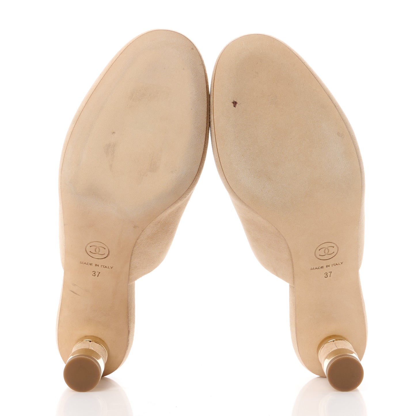 Kid Suede Logo Mules 37 Beige