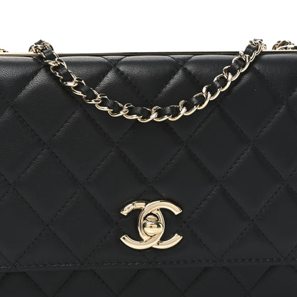 Chanel Lambskin Quilted Trendy CC Wallet On Chain WOC Black 9 of 12