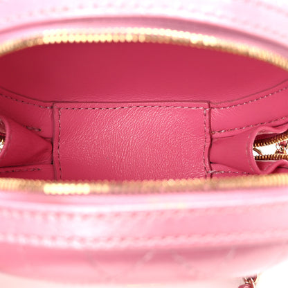 Chanel Iridescent Lambskin Quilted Round Clutch With Chain Pink 5 of 10