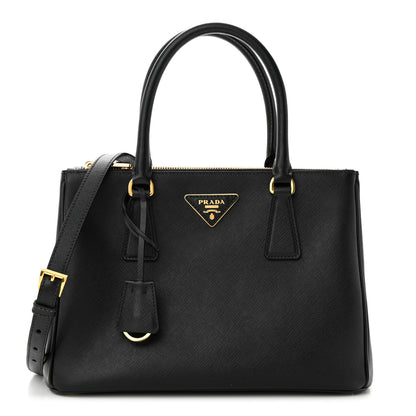 Prada Saffiano Small Galleria Double Zip Tote Black 1 of 9