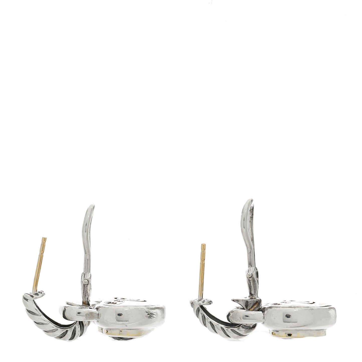 Sterling Silver 14K Yellow Gold Garnet Heart Earrings