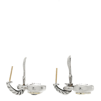 David Yurman Sterling Silver 14K Yellow Gold Garnet Heart Earrings 3 of 4