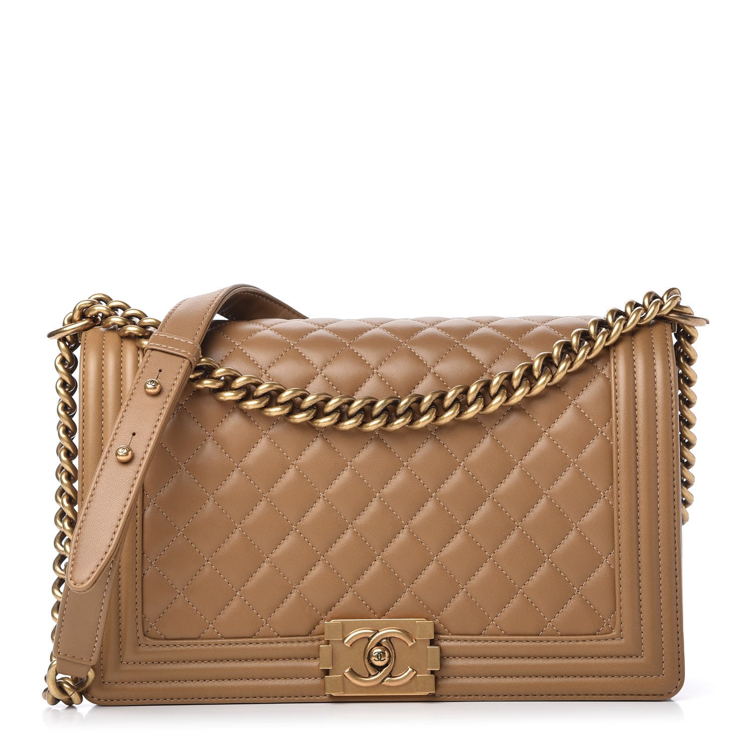 Chanel Lambskin Quilted New Medium Boy Flap Beige 1 of 11