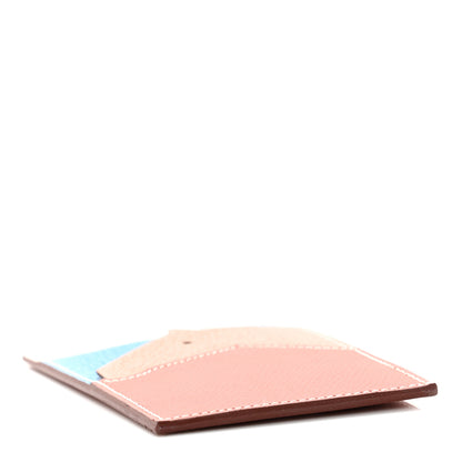 Hermes Epsom Evercolor Chevre Mysore Les Petits Chevaux Card Holder Brique Quebracho Bleu Frida Gris Perle 4 of 8