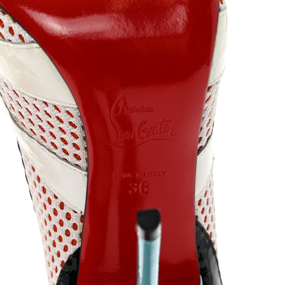 Christian Louboutin Patent Calfskin Mesh So Kate Tronetta 120 Pumps 36 White Multi 6 of 13