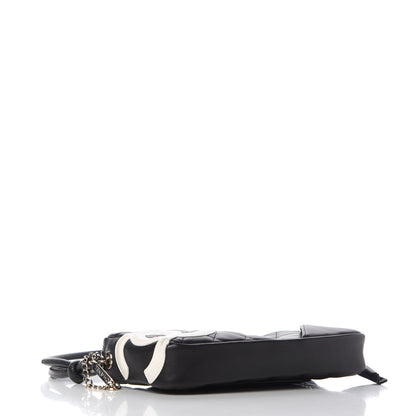 Chanel Calfskin Quilted Cambon Pochette Black White 4 of 11