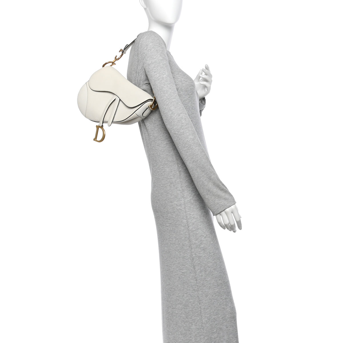 Grained Calfskin Saddle Bag Latte