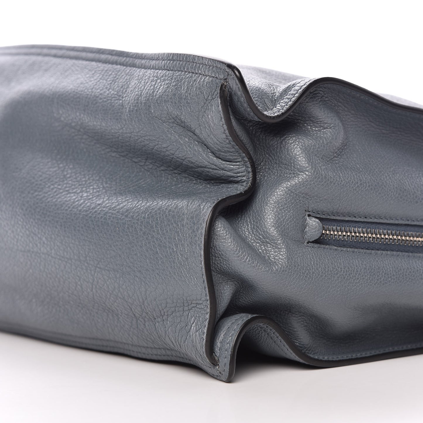 Glace Calfskin Etiquette Shopping Bag Marine Astrale