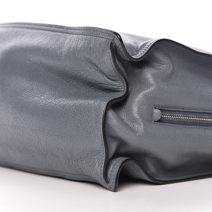 Prada Glace Calfskin Etiquette Shopping Bag Marine Astrale 9 of 9