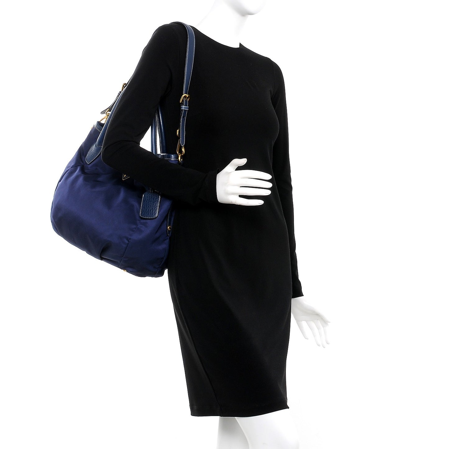 Tessuto Nylon Vitello Daino Tote Baltico