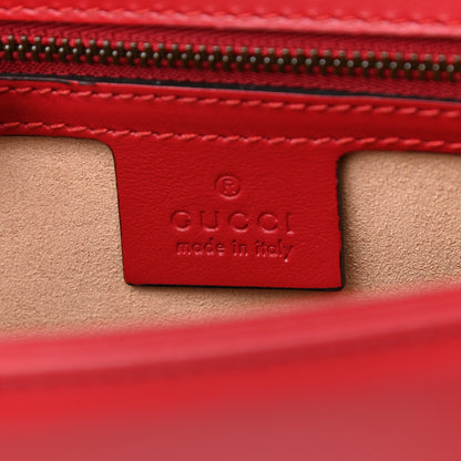 Gucci Calfskin Matelasse Small GG Marmont Top Handle Shoulder Bag Hibiscus Red 6 of 9