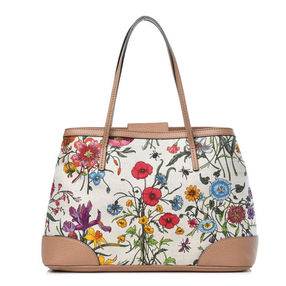 Gucci Canvas Floral Flora Tote White 1 of 11