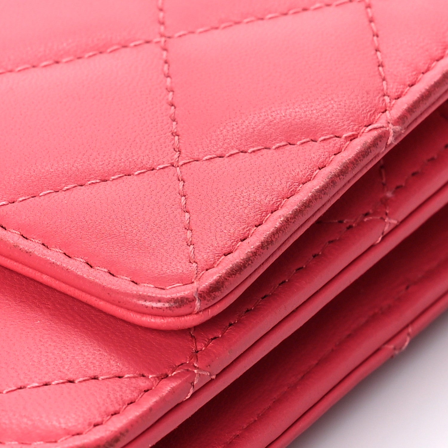 Chanel Lambskin Quilted Trendy CC Wallet On Chain WOC Pink 12 of 20