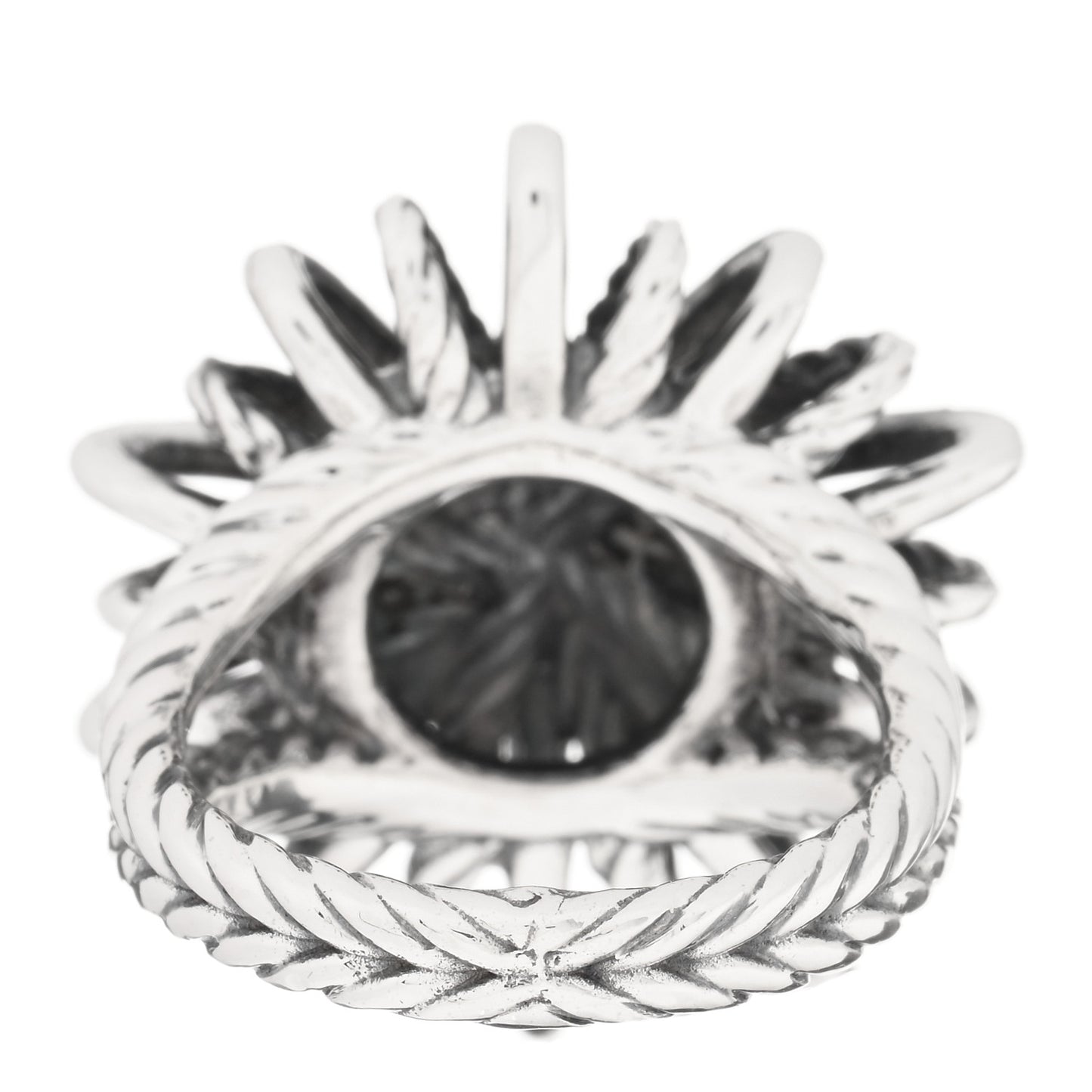 Sterling Silver Diamond 25mm Starburst Ring 53 6.5