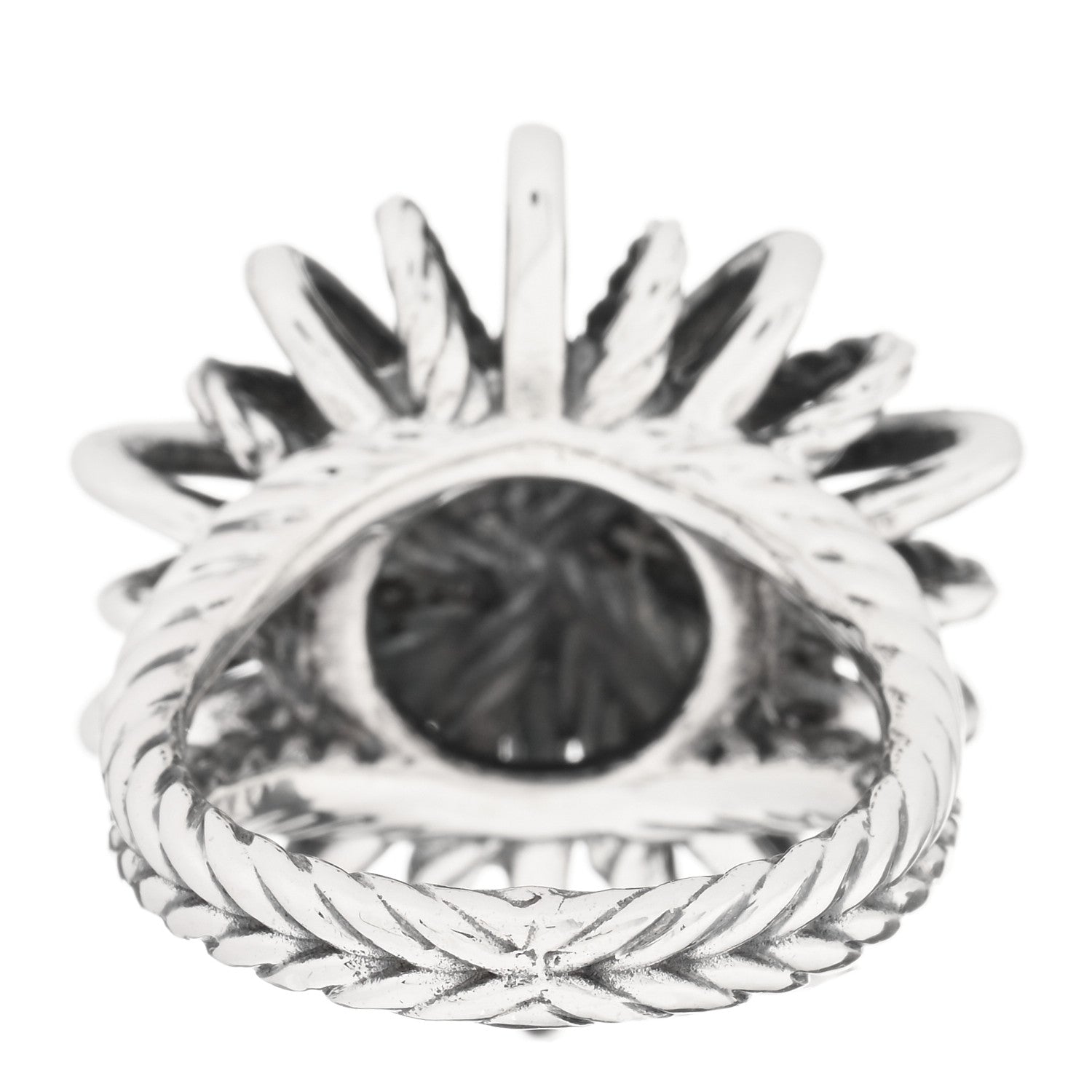 David Yurman Sterling Silver Diamond 25mm Starburst Ring 53 6.5 3 of 4