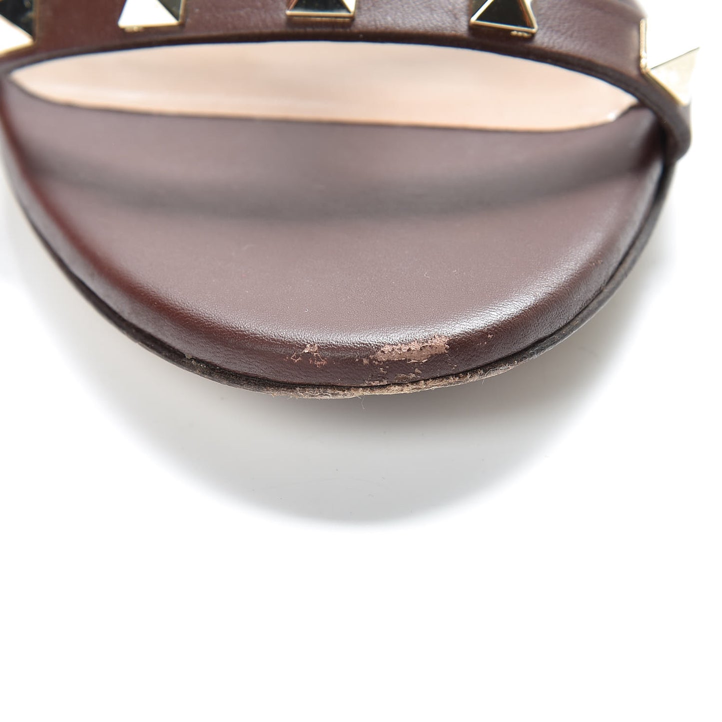 Calfskin Rockstud 60mm City Sandals 37 Light Brown