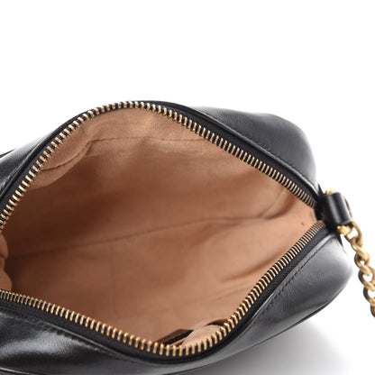 Gucci Calfskin Matelasse Mini GG Marmont Chain Shoulder Bag Black 5 of 13
