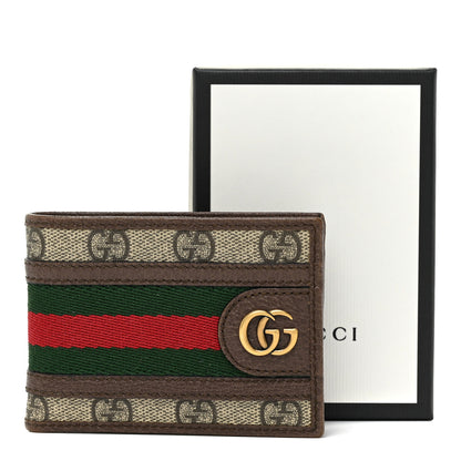 Gucci GG Supreme Monogram Web Mens Ophidia Bi-Fold Wallet Beige New Acero 15 of 15